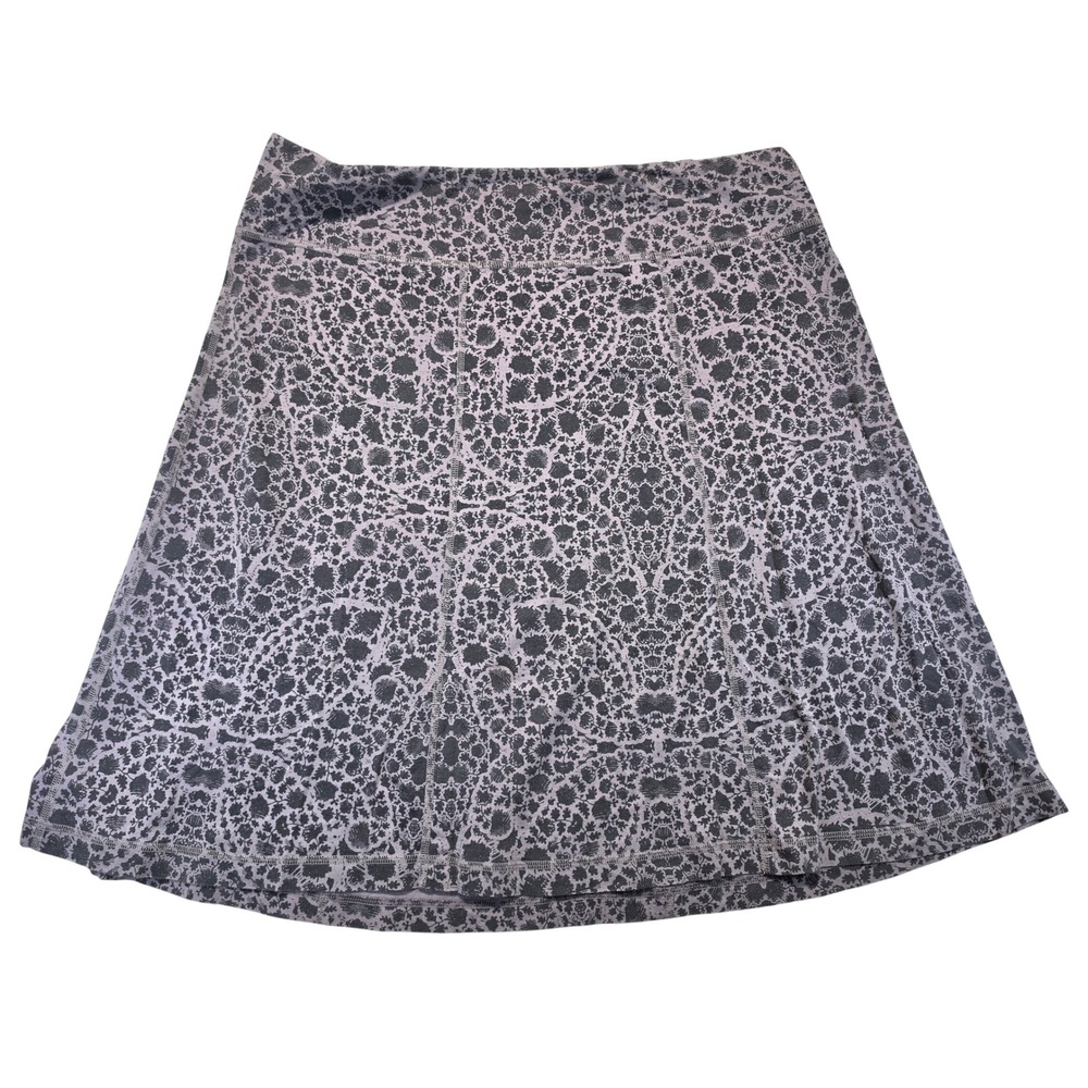 Patagonia Kamala Skirt Womens L Purple Gray Floral Damask Cotton Tencel Skirt
